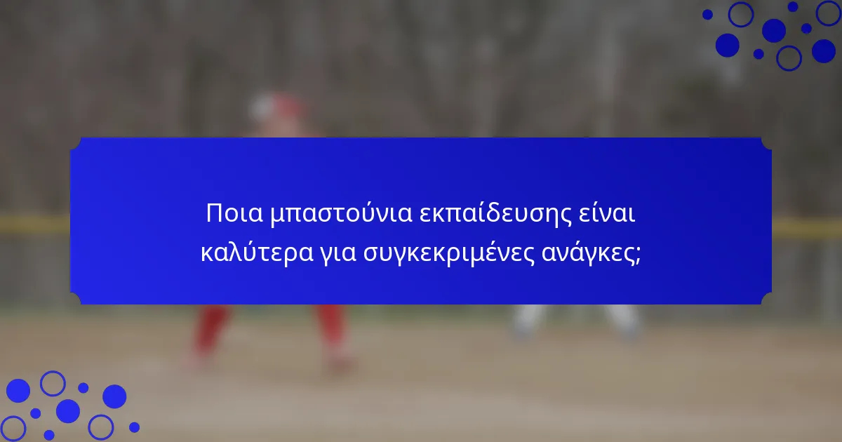 Ποια μπαστούνια εκπαίδευσης είναι καλύτερα για συγκεκριμένες ανάγκες;